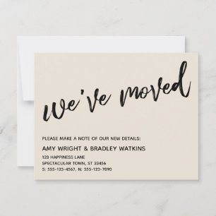 Casual Handwriting We've Moved Cream Announcement