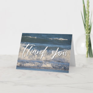 Casual Handwriting You Thank Crashing Ocean Waves Card