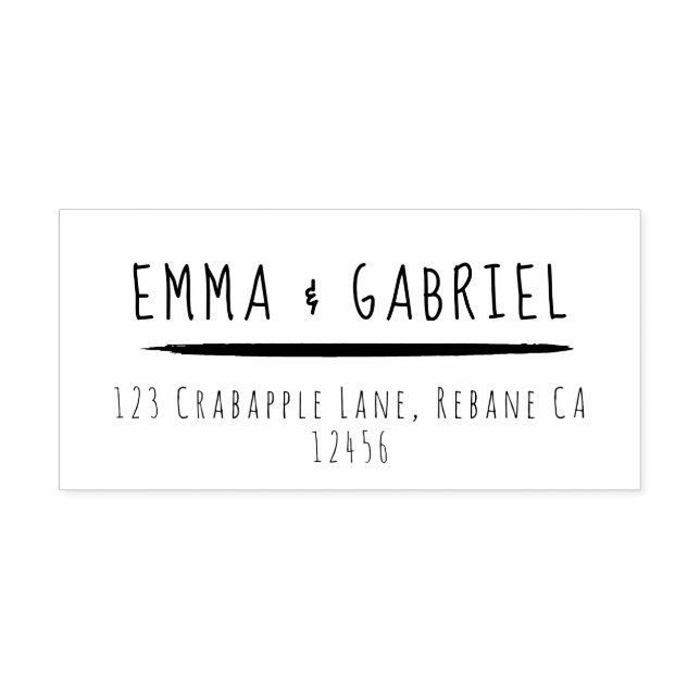 Casual  Handwritten Brush Stroke Return Address Self-inking Stamp (Design)