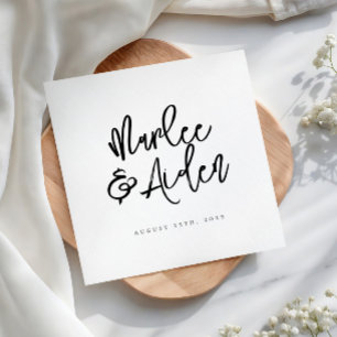 Casual Handwritten Personalised Wedding Napkin