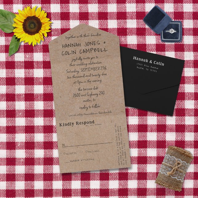 Casual Handwritten Typography Kraft All In One Invitation (Creator Uploaded)