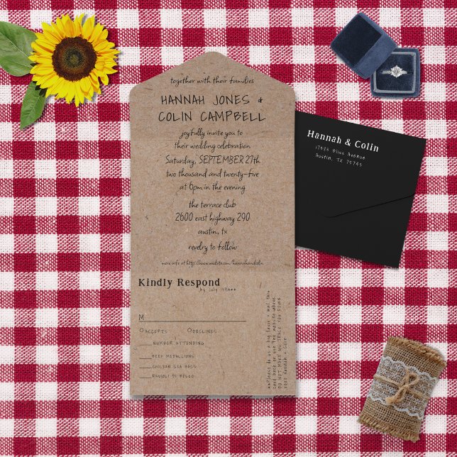 Casual Handwritten Typography Kraft All In One Invitation (Creator Uploaded)