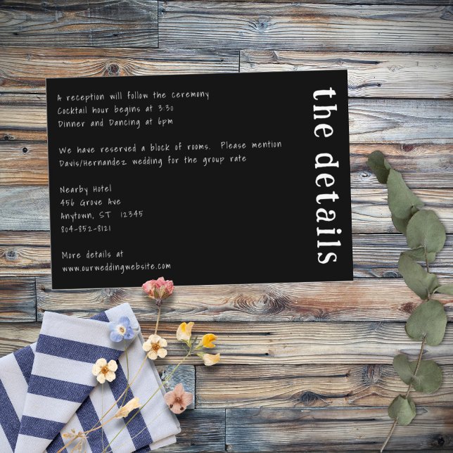 Casual Handwritten Typography White & Black Enclosure Card (Creator Uploaded)
