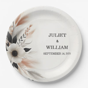 Casual Heart Nothing Fancy Just Love Wedding Paper Plate