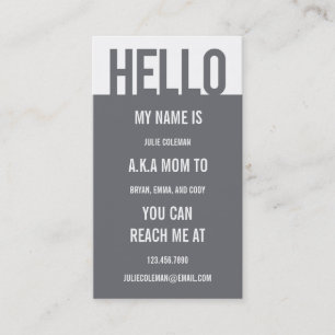 Casual Hello Mummy Card / Calling Card