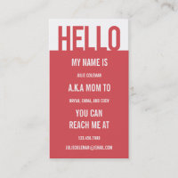 Casual Hello Mummy Card / Calling Card
