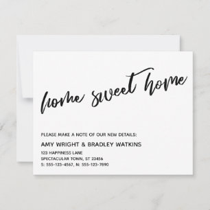 Casual Home Sweet Home New Address Card