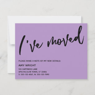 Casual I've Moved Purple New Address Card