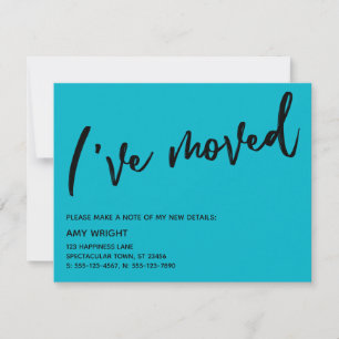 Casual I've Moved Scuba Blue New Address Card
