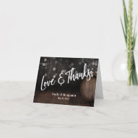 Casual Love & Thanks Wooden Barrel with Lights