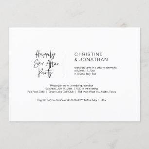Casual Minimal, Black, Wedding Elopement Invitation