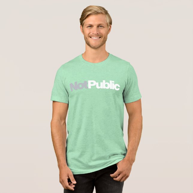 Casual Mint Green “Not Public” Graphic tee (Front Full)