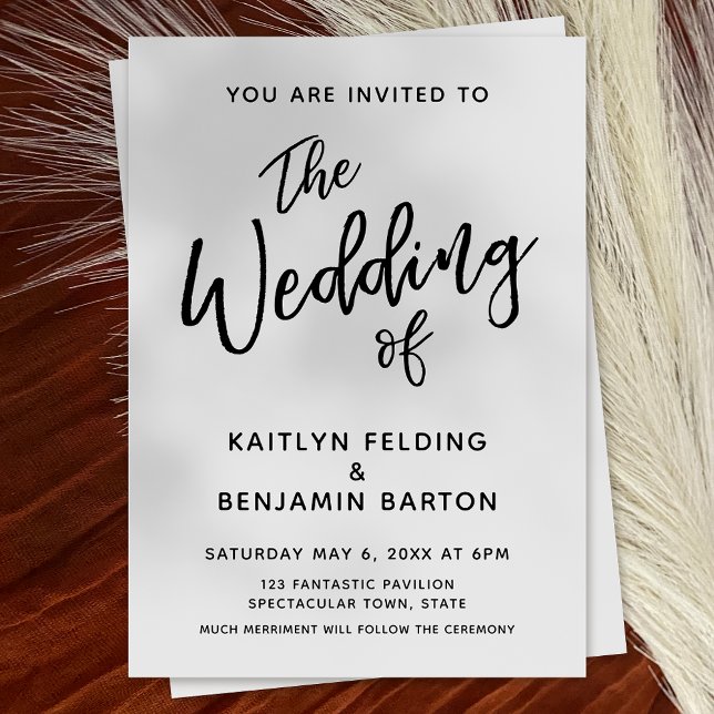 Casual, Modern, Minimal Typography Wedding Invitation (Creator Uploaded)