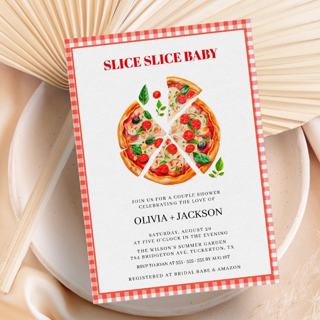 Casual Modern Pizza Party Wedding Couple Shower Invitation (Creator Uploaded)