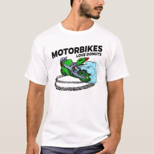 Casual Motorbike Biker Doughnut Motorcycle Racing T-Shirt
