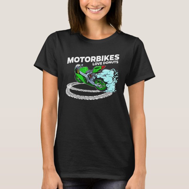 Casual Motorbike Biker Doughnut Motorcycle Racing  T-Shirt (Front)