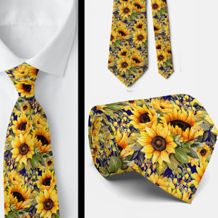 Casual Office Neck Tie Van Gogh Sunflowers