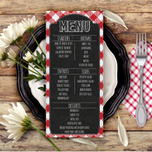 Casual Outdoor BBQ Grilling Party Chalkboard Sign Menu