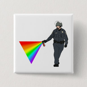 Casual Pepper Spray Cop Rainbow With Colour 15 Cm Square Badge