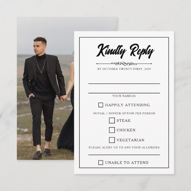 Casual Photo Food Choices RSVP Card (Front/Back)