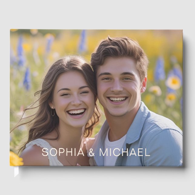 Casual Photo Wedding Custom Guest Book Template  (Front)