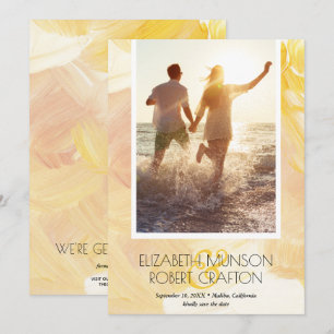 Casual Photo Wedding Yellow Save The Date