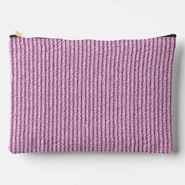 Casual Pink Corduroy Stripe Pattern Accessory Pouch (Front)
