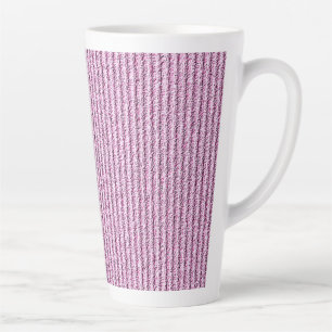 Casual Pink Corduroy Stripe Pattern Latte Mug