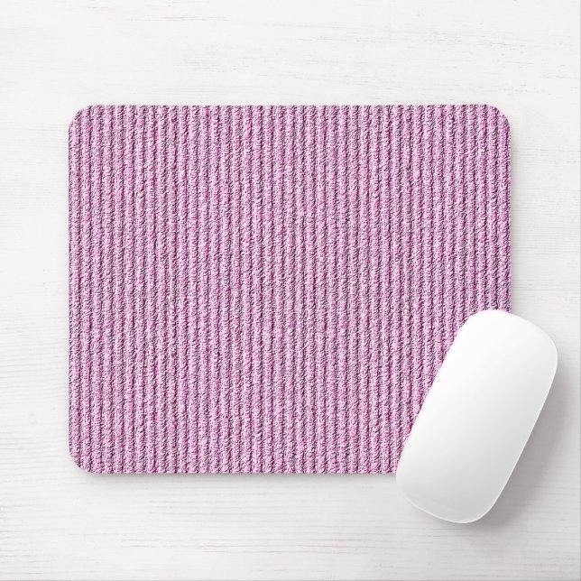 Casual Pink Corduroy Stripe Pattern Mouse Pad (With Mouse)