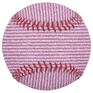 Casual Pink Corduroy Stripe Pattern Softball