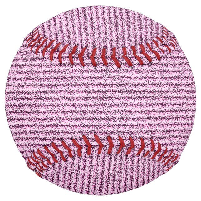 Casual Pink Corduroy Stripe Pattern Softball (Front)