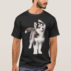 Casual Pomsky Portrait  Graphic Art Men Women T-Shirt