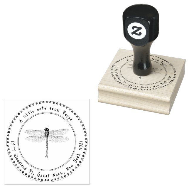 Casual Return Address Stamp with Damselfly Nature (Stamped)