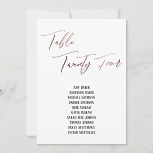 Casual Rose Gold Table Twenty Four Seating Chart