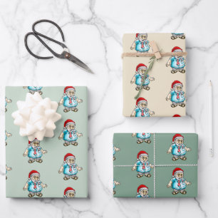Casual Santa in Sandals Wrapping Paper Sheet