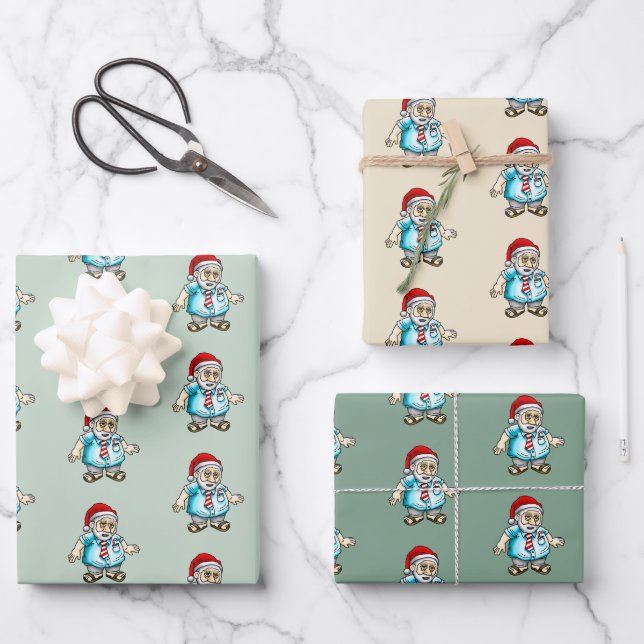 Casual Santa in Sandals Wrapping Paper Sheet (Front)