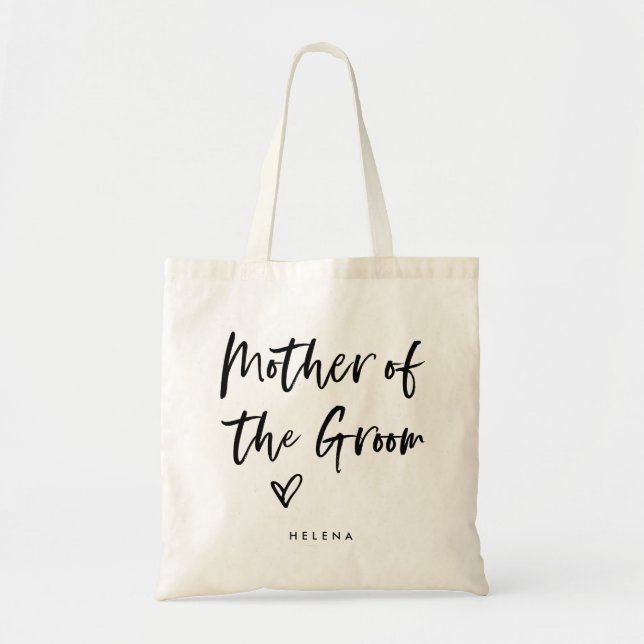 Casual Script | Chic Simple Mother of the Groom Tote Bag (Front)