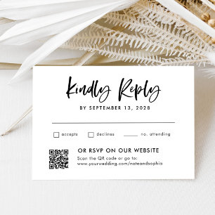 Casual Script Combo and Traditional with QR Code RSVP Card