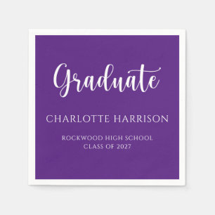 Casual Script Modern Graduation Paper Napkins