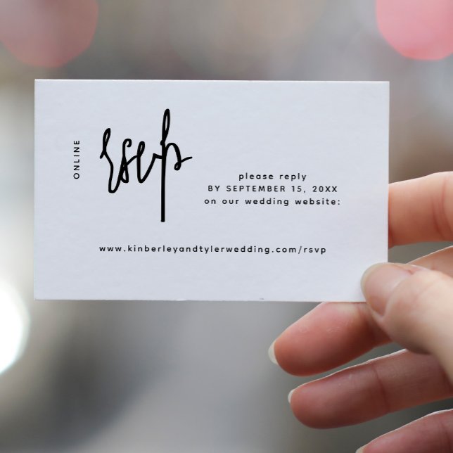 Casual script modern wedding online rsvp enclosure card (Creator Uploaded)