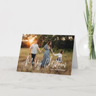 Casual Script Photo Modern Christmas Holiday Card