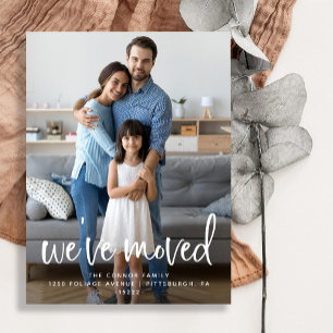 Casual Script   Photo Moving Announcement Postcard
