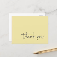 Casual Script Typography Lemon Yellow Thank You