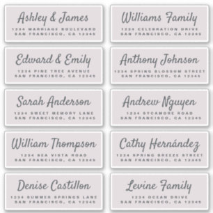 Casual Script Wedding Guest Address Labels