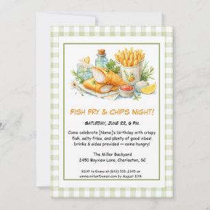 Casual Seafood - Fish Fry & Chips Birthday  Invita Invitation