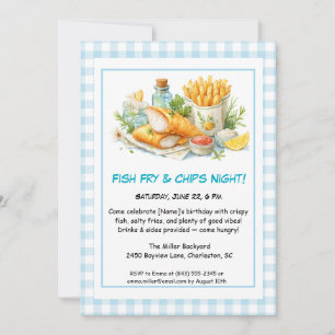 Casual Seafood - Fish Fry & Chips Birthday  Invitation