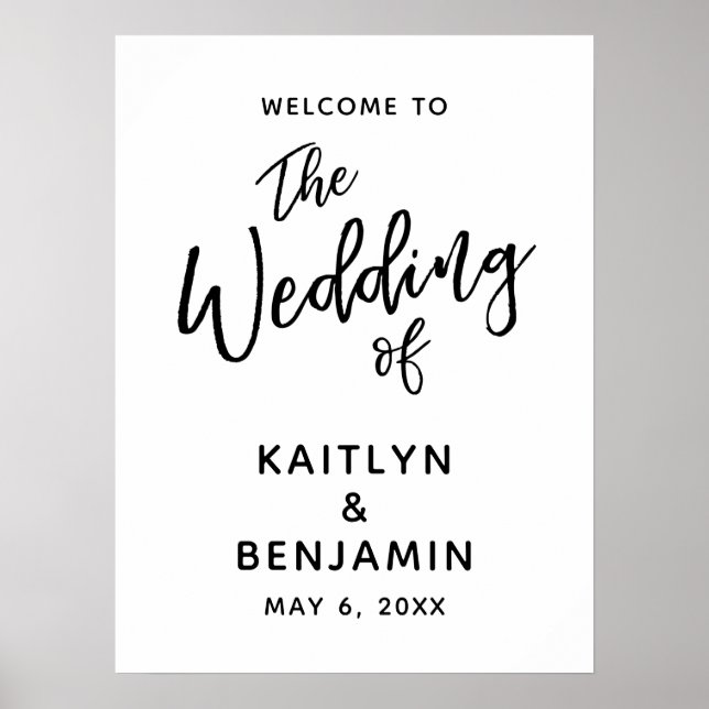 Casual, Simple The Wedding Of Welcome Sign (Front)