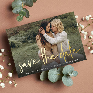 Casual Sketch Foil   Photo Save The Date