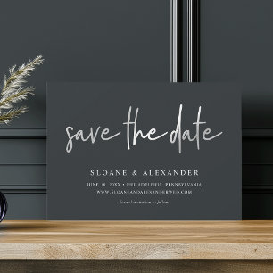 Casual Sketch Silver   Modern Wedding Save The Date
