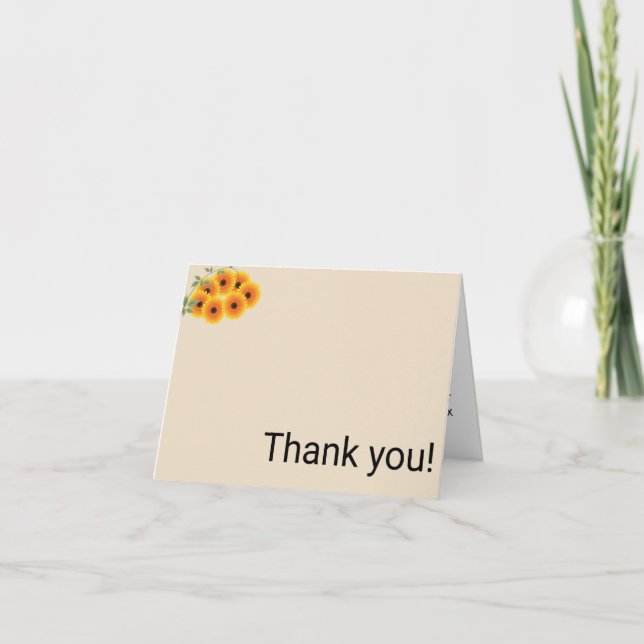Casual Sunflower Thank you Card (Front)